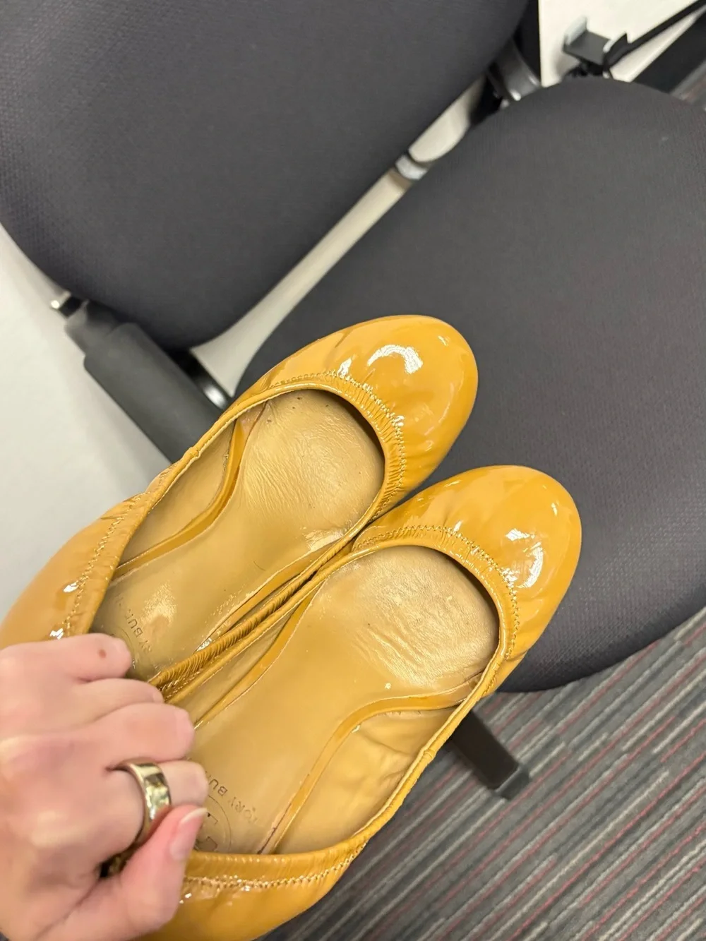Tory Burch Brown Patent Leather Ballet Flats